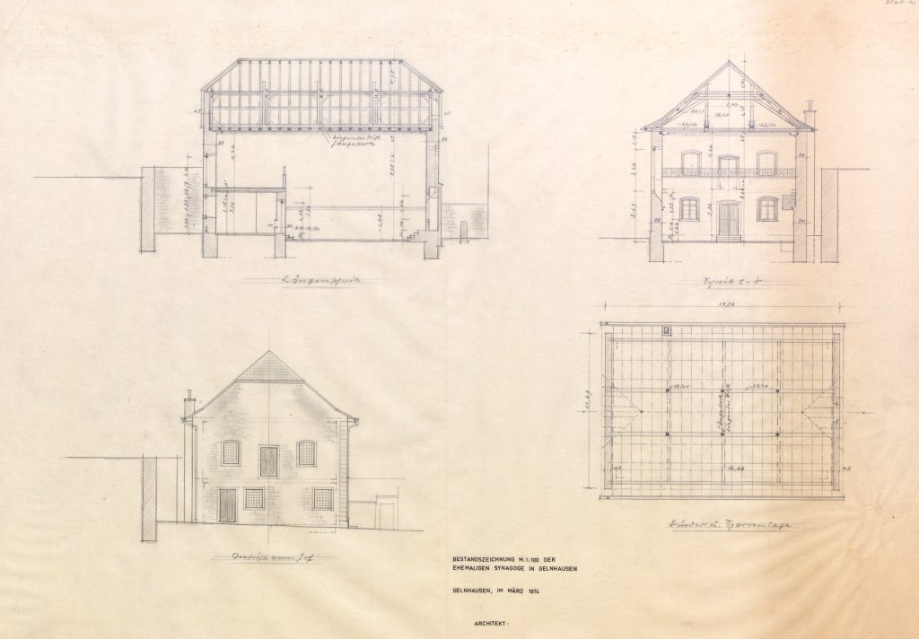 Bauzeichnung Ehemaliges Synagogen-Ensemble März 1974