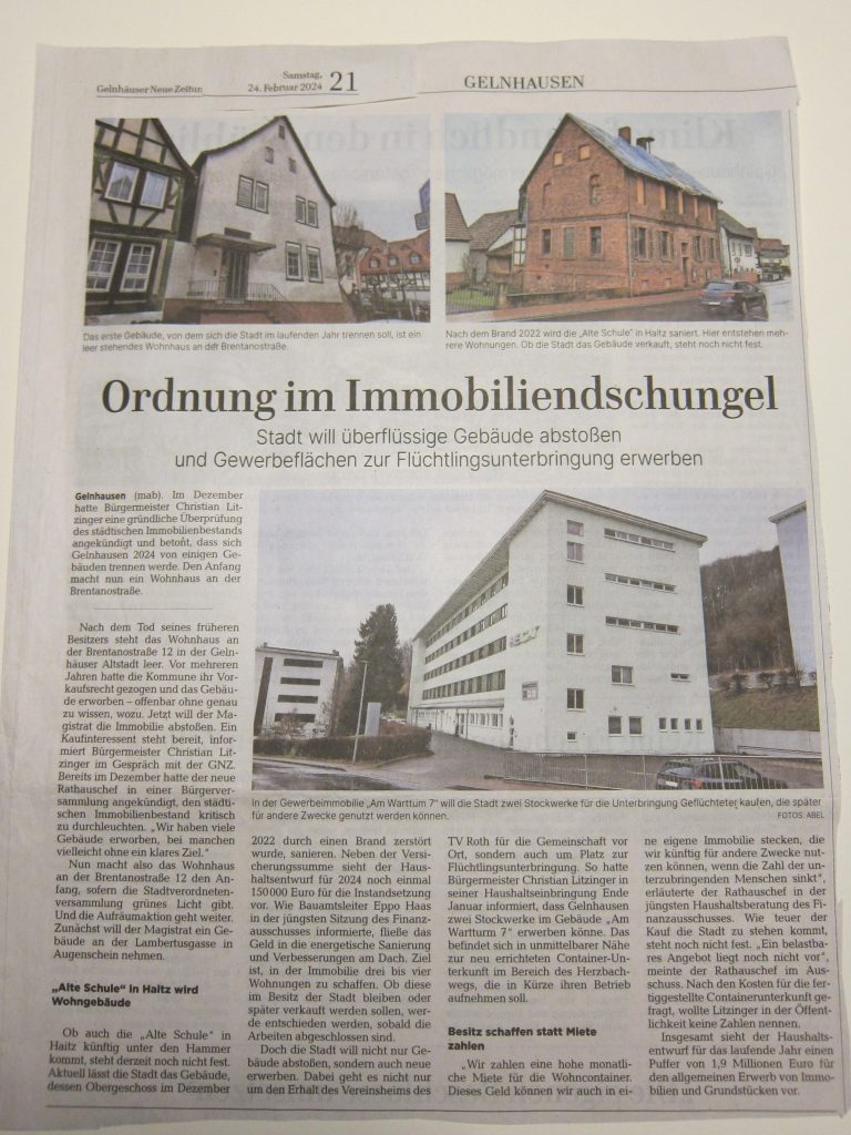 Ordnung im Immobiliendschungel GNZ 24-02-24